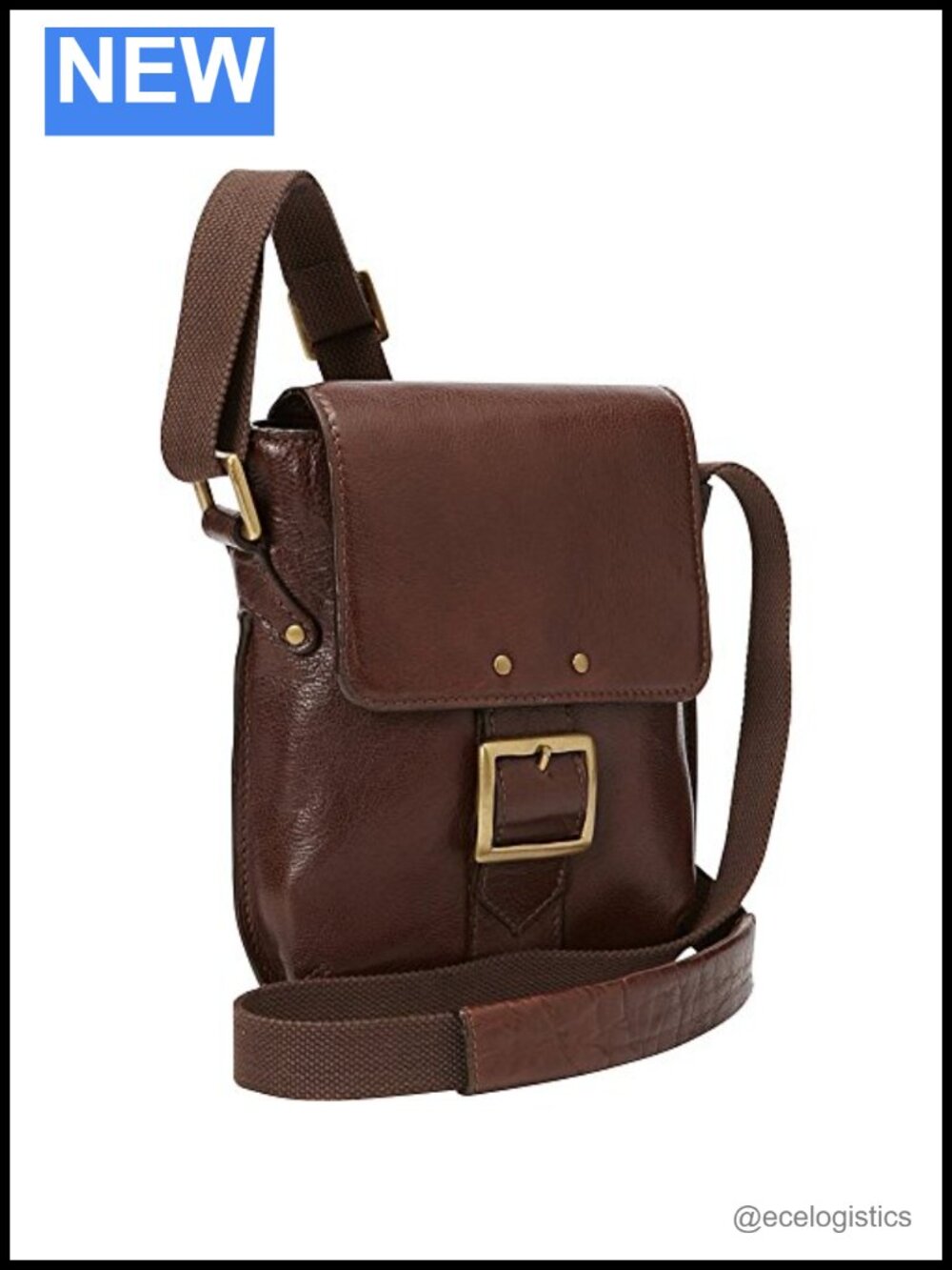 Vintage Brown Leather Small Crossbody Bag